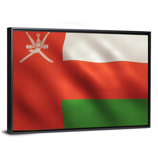 Oman Flag Canvas Wall Art-1 Piece-Floating Frame-36" x 24"-Tiaracle