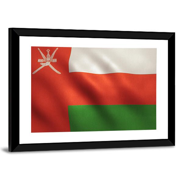 Oman Flag Canvas Wall Art-1 Piece-Framed Print-42" x 14"-Tiaracle