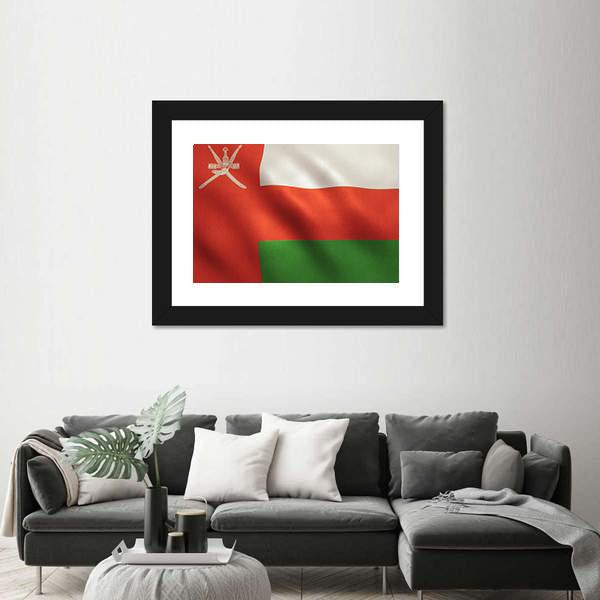 Oman Flag Canvas Wall Art-5 Horizontal-Gallery Wrap-22" x 12"-Tiaracle