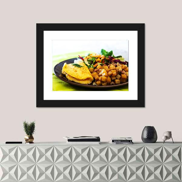 Omelette With Potatoes Canvas Wall Art-5 Horizontal-Gallery Wrap-22" x 12"-Tiaracle