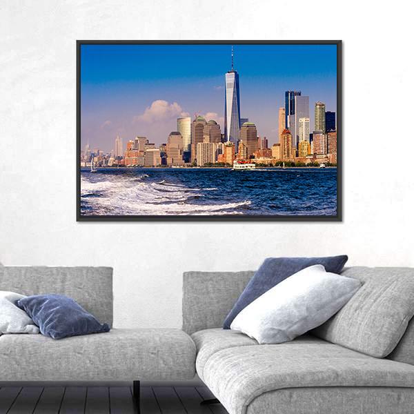 One World Trade Center Canvas Wall Art-5 Horizontal-Gallery Wrap-22" x 12"-Tiaracle