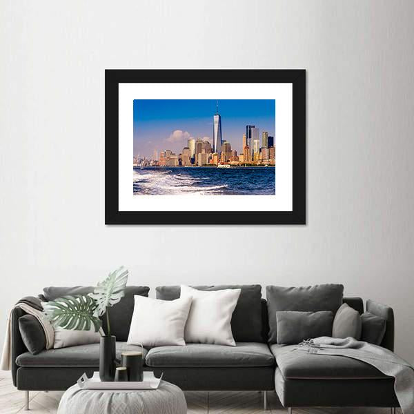 One World Trade Center Canvas Wall Art-5 Horizontal-Gallery Wrap-22" x 12"-Tiaracle