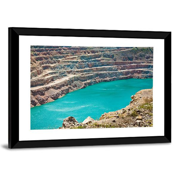 Open Pit Mine With Lake Canvas Wall Art-5 Horizontal-Gallery Wrap-22" x 12"-Tiaracle