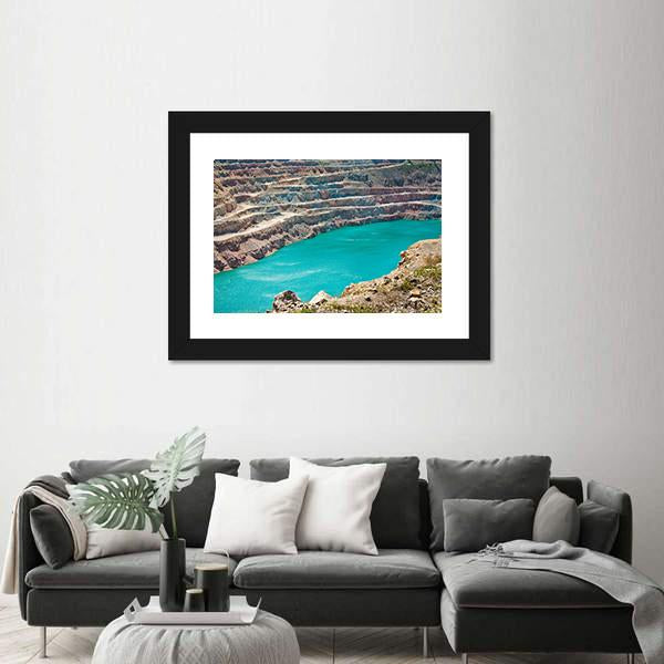 Open Pit Mine With Lake Canvas Wall Art-5 Horizontal-Gallery Wrap-22" x 12"-Tiaracle
