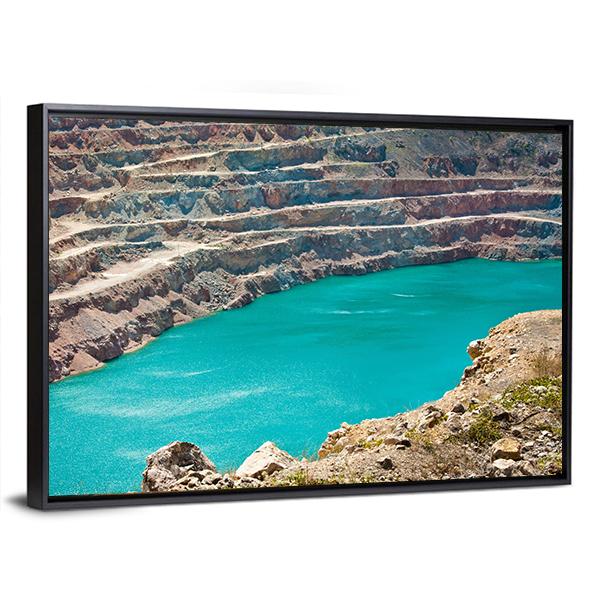 Open Pit Mine With Lake Canvas Wall Art-5 Horizontal-Gallery Wrap-22" x 12"-Tiaracle