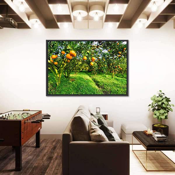 Orange Tree Canvas Wall Art-3 Horizontal-Gallery Wrap-25" x 16"-Tiaracle
