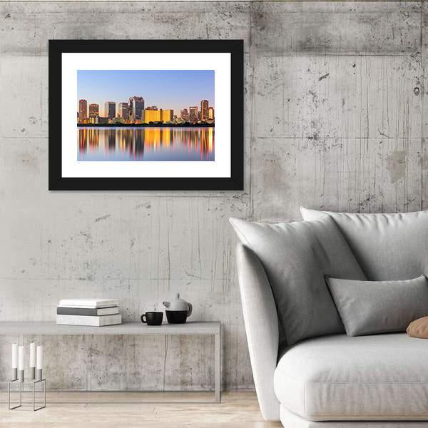 Osaka Cityscape From Yodogawa River Canvas Wall Art-3 Horizontal-Gallery Wrap-25" x 16"-Tiaracle