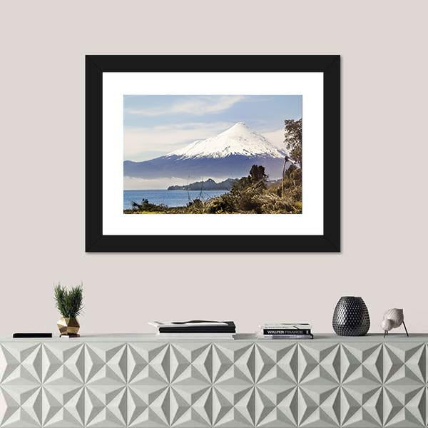 Osorno Volcano Behind Llanquihue Lake Canvas Wall Art-1 Piece-Framed Print-20" x 16"-Tiaracle