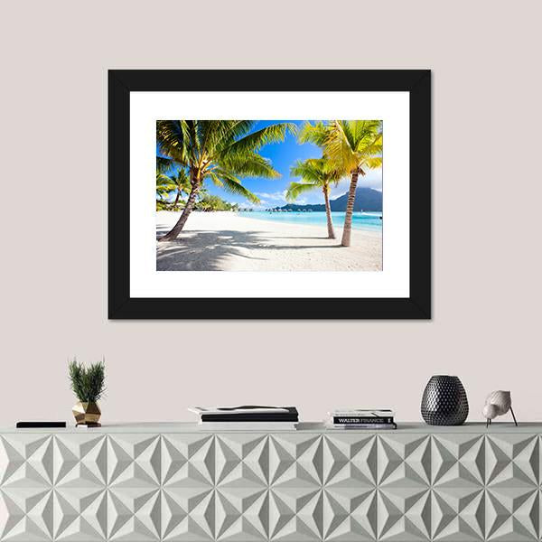 Otemanu Mountain On Bora Bora Island Canvas Wall Art-1 Piece-Framed Print-20" x 16"-Tiaracle
