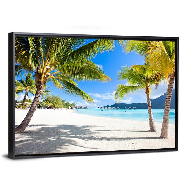 Otemanu Mountain On Bora Bora Island Canvas Wall Art-3 Horizontal-Gallery Wrap-25" x 16"-Tiaracle