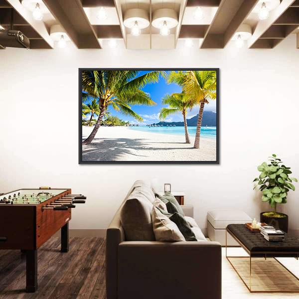 Otemanu Mountain On Bora Bora Island Canvas Wall Art-3 Horizontal-Gallery Wrap-25" x 16"-Tiaracle