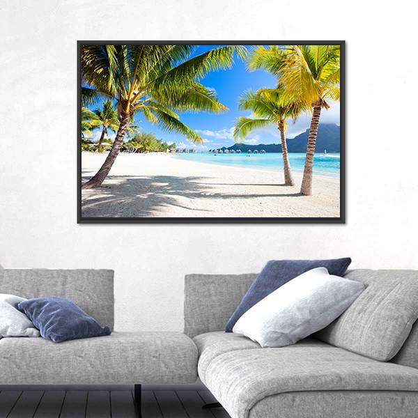 Otemanu Mountain On Bora Bora Island Canvas Wall Art-3 Horizontal-Gallery Wrap-25" x 16"-Tiaracle
