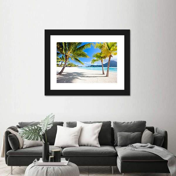 Otemanu Mountain On Bora Bora Island Canvas Wall Art-3 Horizontal-Gallery Wrap-25" x 16"-Tiaracle