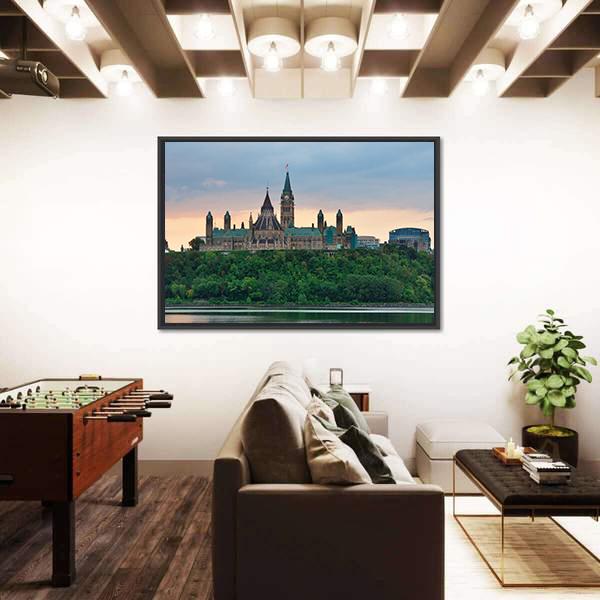 Ottawa City Skyline Canvas Wall Art-5 Horizontal-Gallery Wrap-22" x 12"-Tiaracle