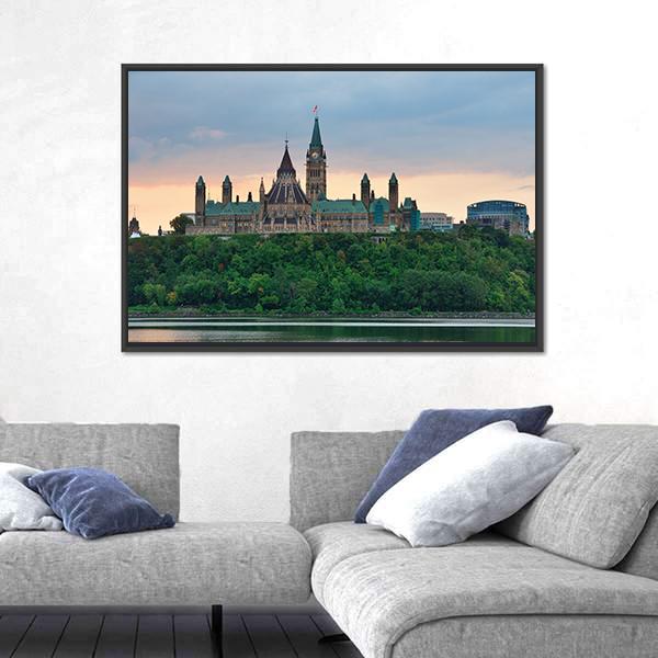 Ottawa City Skyline Canvas Wall Art-3 Horizontal-Gallery Wrap-25" x 16"-Tiaracle