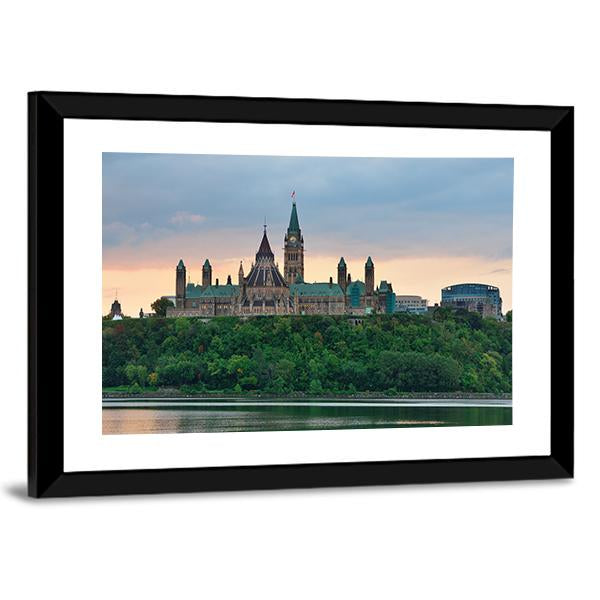 Ottawa City Skyline Canvas Wall Art-5 Horizontal-Gallery Wrap-22" x 12"-Tiaracle