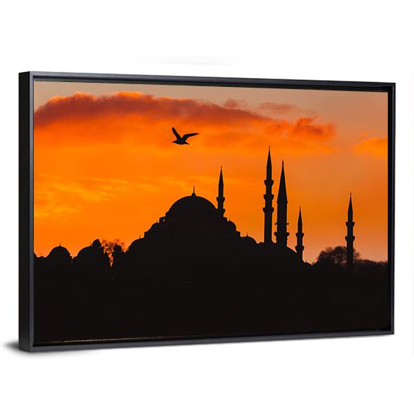 Ottoman Imperial Mosque Canvas Wall Art-3 Horizontal-Gallery Wrap-25" x 16"-Tiaracle