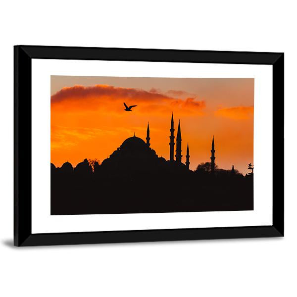Ottoman Imperial Mosque Canvas Wall Art-3 Horizontal-Gallery Wrap-25" x 16"-Tiaracle