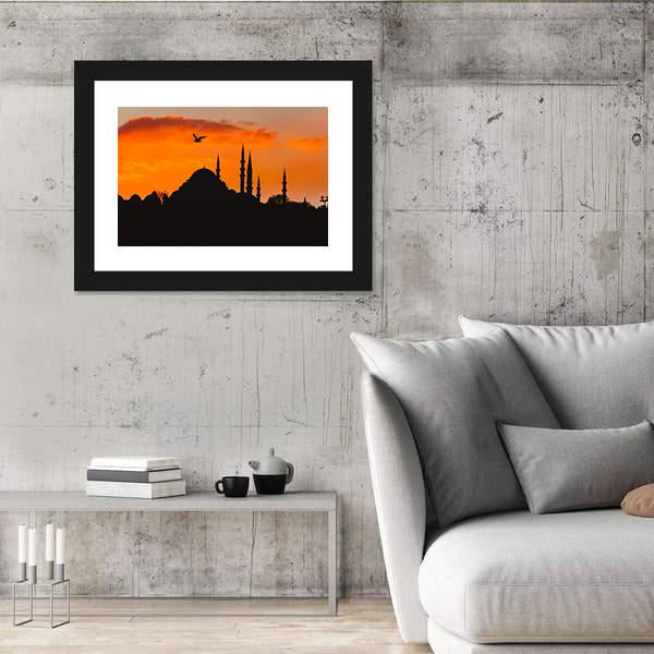 Ottoman Imperial Mosque Canvas Wall Art-3 Horizontal-Gallery Wrap-25" x 16"-Tiaracle