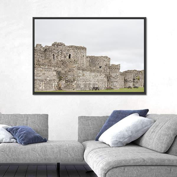 Outer Walls Of Beaumaris Castle Canvas Wall Art-3 Horizontal-Gallery Wrap-25" x 16"-Tiaracle