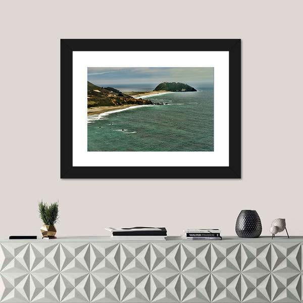 Pacific Ocean Big Sur California Canvas Wall Art-1 Piece-Framed Print-20" x 16"-Tiaracle