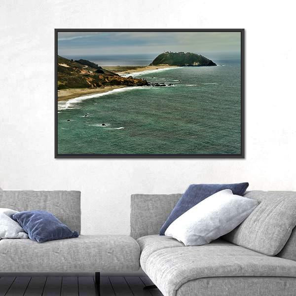 Pacific Ocean Big Sur California Canvas Wall Art-5 Horizontal-Gallery Wrap-22" x 12"-Tiaracle