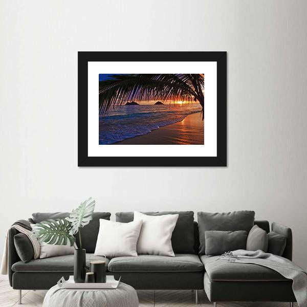 Pacific Sunrise At Lanikai Beach In Hawaii Canvas Wall Art-5 Horizontal-Gallery Wrap-22" x 12"-Tiaracle