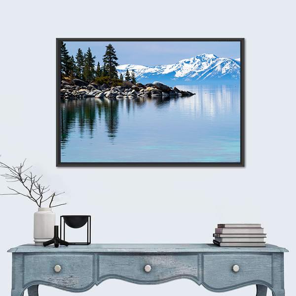 Paddle Boarding In Lake Canvas Wall Art-3 Horizontal-Gallery Wrap-25" x 16"-Tiaracle