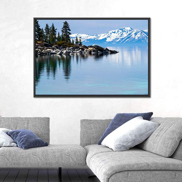 Paddle Boarding In Lake Canvas Wall Art-3 Horizontal-Gallery Wrap-25" x 16"-Tiaracle