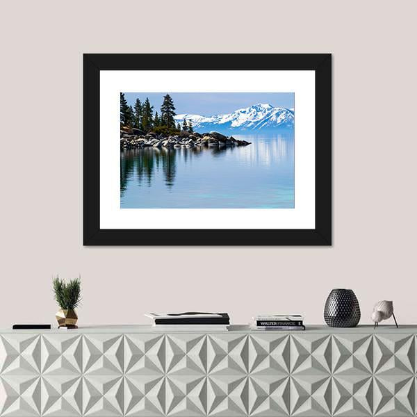 Paddle Boarding In Lake Canvas Wall Art-3 Horizontal-Gallery Wrap-25" x 16"-Tiaracle