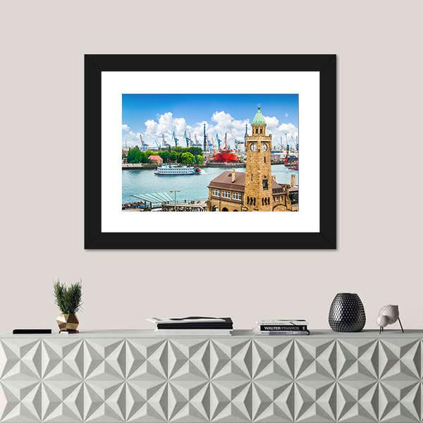 Paddle Steamer On Elbe river Canvas Wall Art-1 Piece-Framed Print-20" x 16"-Tiaracle