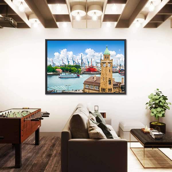 Paddle Steamer On Elbe river Canvas Wall Art-3 Horizontal-Gallery Wrap-25" x 16"-Tiaracle