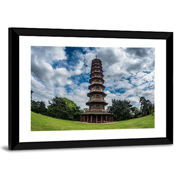 Pagoda In Kew Gardens Canvas Wall Art-5 Horizontal-Gallery Wrap-22" x 12"-Tiaracle
