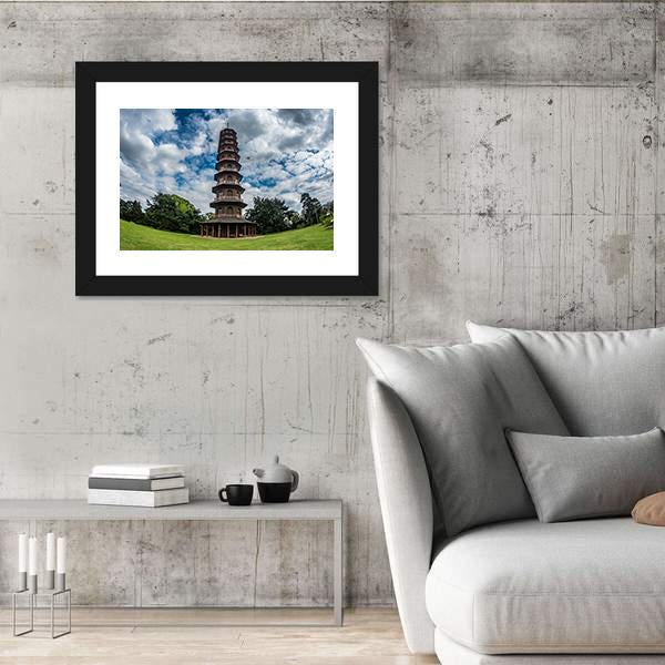Pagoda In Kew Gardens Canvas Wall Art-5 Horizontal-Gallery Wrap-22" x 12"-Tiaracle