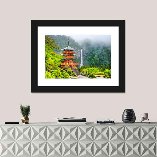 Pagoda Of Seigantoji Canvas Wall Art-1 Piece-Framed Print-20" x 16"-Tiaracle