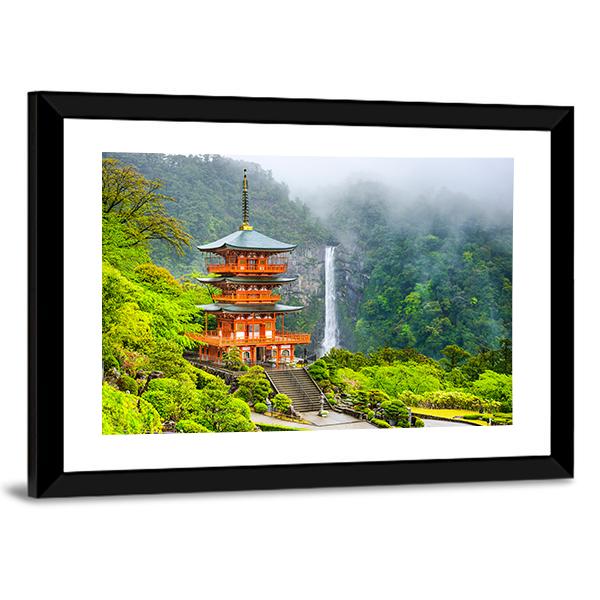 Pagoda Of Seigantoji Canvas Wall Art-3 Horizontal-Gallery Wrap-25" x 16"-Tiaracle