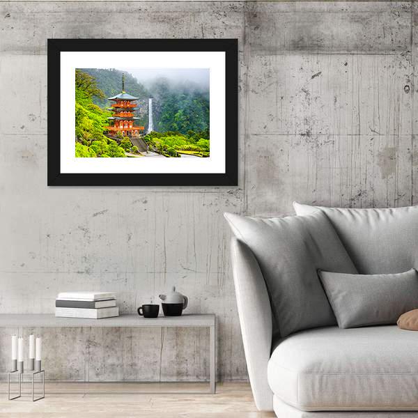 Pagoda Of Seigantoji Canvas Wall Art-3 Horizontal-Gallery Wrap-25" x 16"-Tiaracle