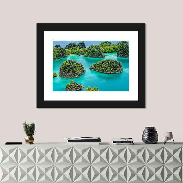 Painemo Island In Indonesia Canvas Wall Art-1 Piece-Framed Print-42" x 14"-Tiaracle