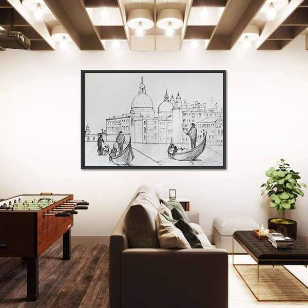 Painting Of Venice Italy Canvas Wall Art-3 Horizontal-Gallery Wrap-25" x 16"-Tiaracle