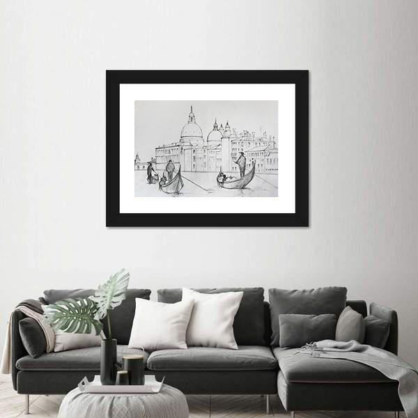Painting Of Venice Italy Canvas Wall Art-3 Horizontal-Gallery Wrap-25" x 16"-Tiaracle