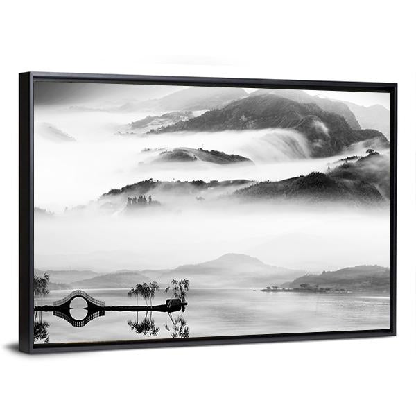 Painting Style Of Chinese Landscape Canvas Wall Art-3 Horizontal-Gallery Wrap-25&quot; x 16&quot;-Tiaracle