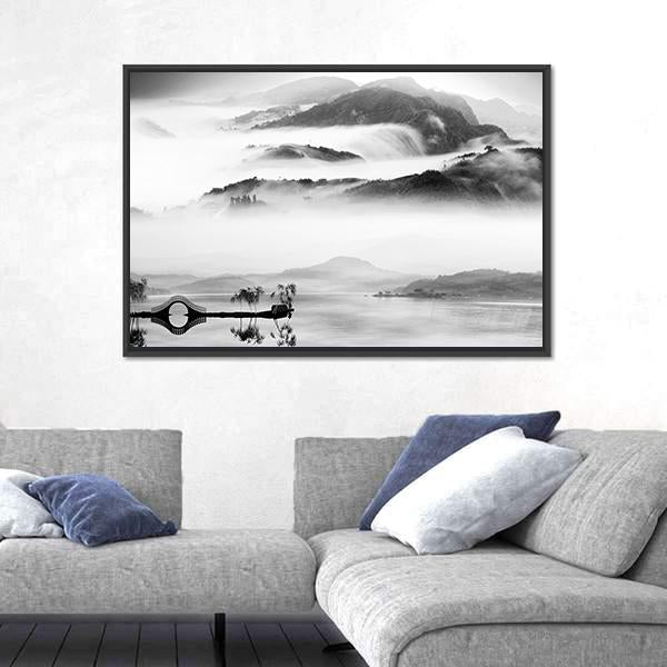 Painting Style Of Chinese Landscape Canvas Wall Art-3 Horizontal-Gallery Wrap-25&quot; x 16&quot;-Tiaracle