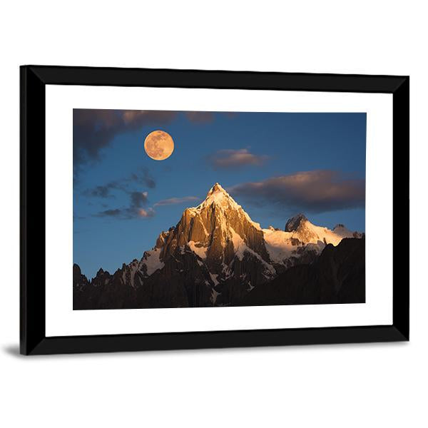 Paiyu Peak Karakoram Canvas Wall Art-1 Piece-Framed Print-20" x 16"-Tiaracle