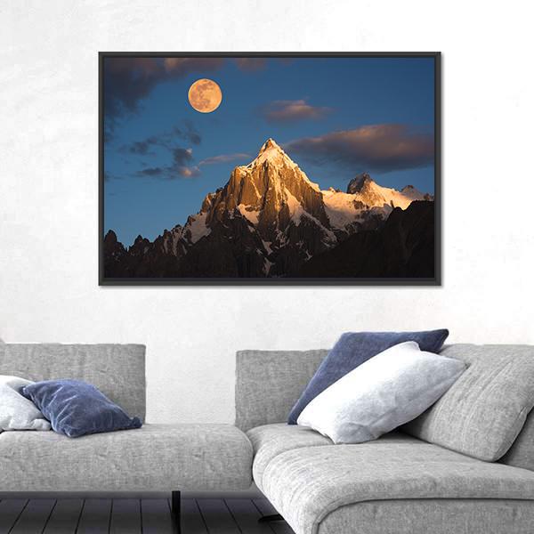 Paiyu Peak Karakoram Canvas Wall Art-5 Horizontal-Gallery Wrap-22" x 12"-Tiaracle