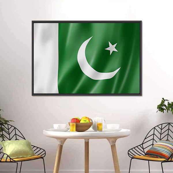 Pakistan Flag Canvas Wall Art-5 Horizontal-Gallery Wrap-22" x 12"-Tiaracle