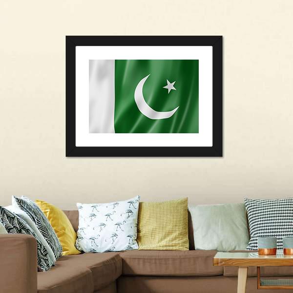 Pakistan Flag Canvas Wall Art-5 Horizontal-Gallery Wrap-22" x 12"-Tiaracle