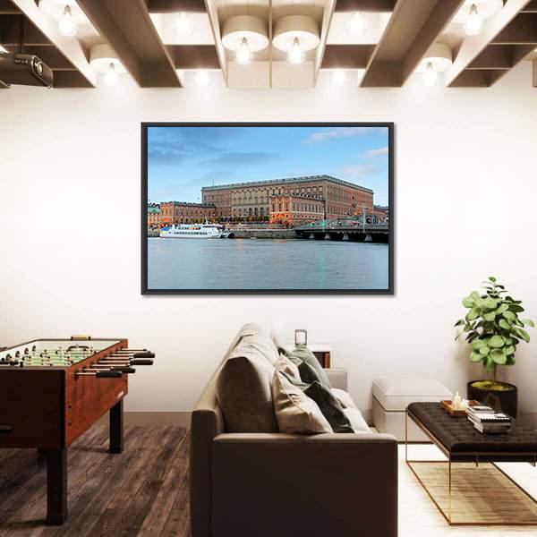 Palace In Stockholm Canvas Wall Art-3 Horizontal-Gallery Wrap-25" x 16"-Tiaracle