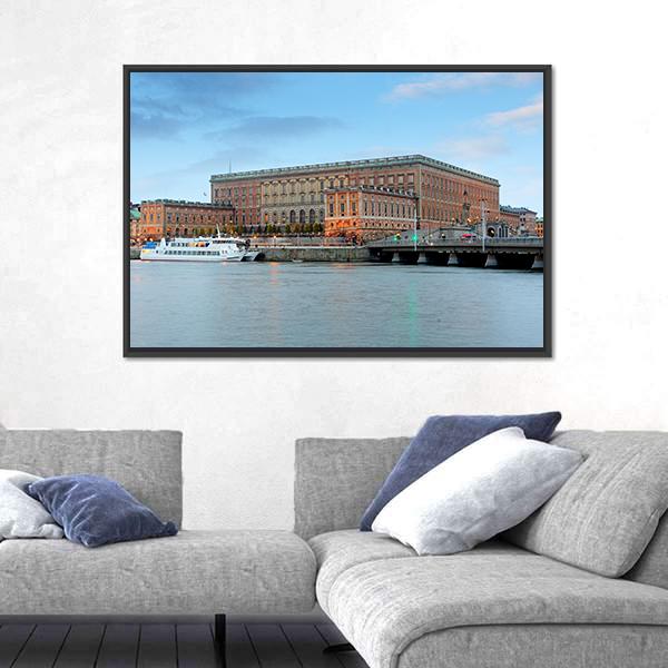 Palace In Stockholm Canvas Wall Art-3 Horizontal-Gallery Wrap-25" x 16"-Tiaracle