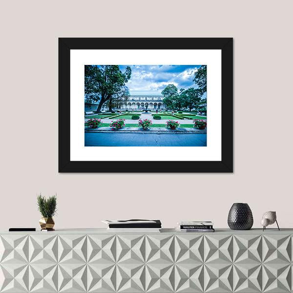 Palace Of Queen Anne At Summer In Prague Canvas Wall Art-1 Piece-Framed Print-20" x 16"-Tiaracle