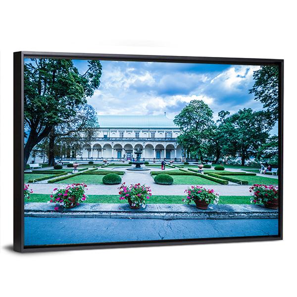 Palace Of Queen Anne At Summer In Prague Canvas Wall Art-3 Horizontal-Gallery Wrap-25" x 16"-Tiaracle